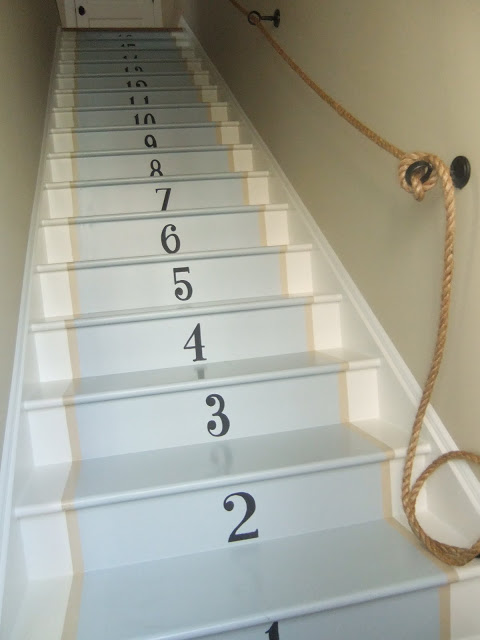 painted numbered staircase