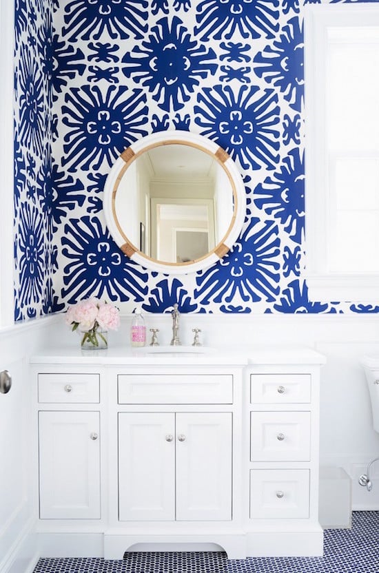 blue white after bathroom renovation