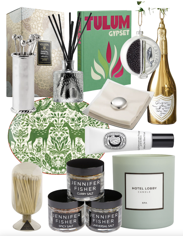 collage of host and hostess gifts.