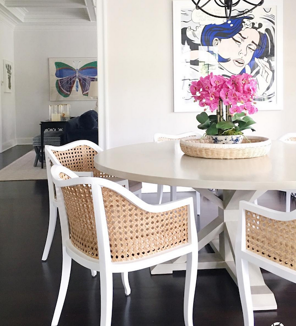 cane dining chairs in our home