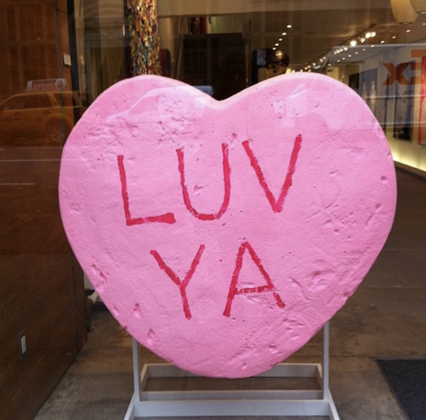 Valentine's Day - large candy heart art sculpture