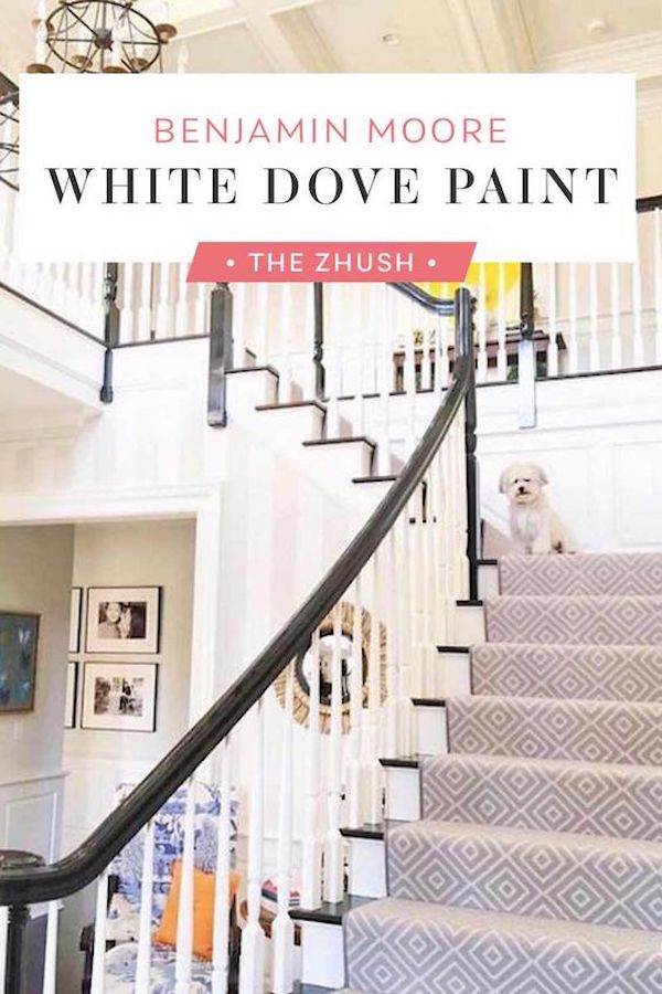 Image to pin on White Dove paint with a staircase