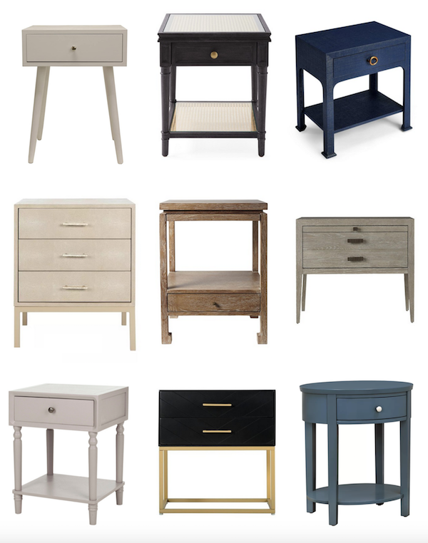 round up of great looking nightstands and bedside tables