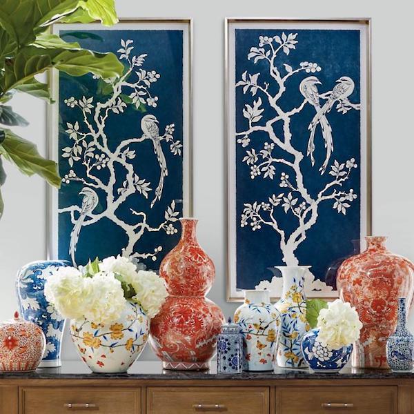 blue chinoiserie panels