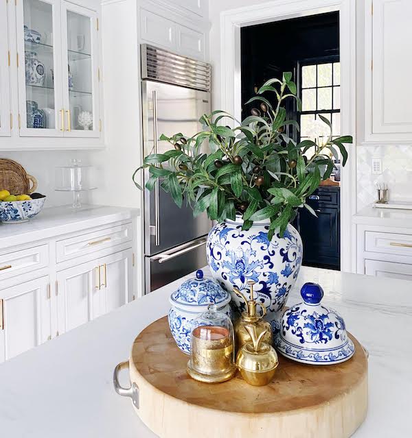 marble counter tops in white kitchen