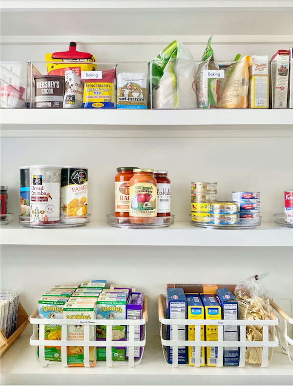 organized pantry shelves