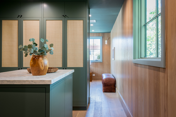 green pantry cabinets