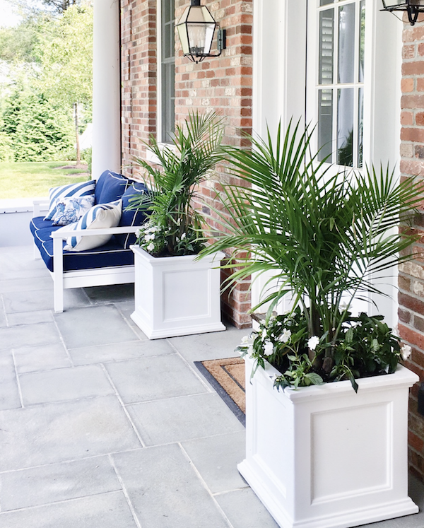 outdoor planters on porch