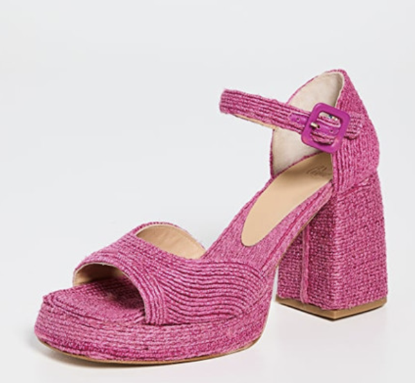 pink platform sandals for spring.