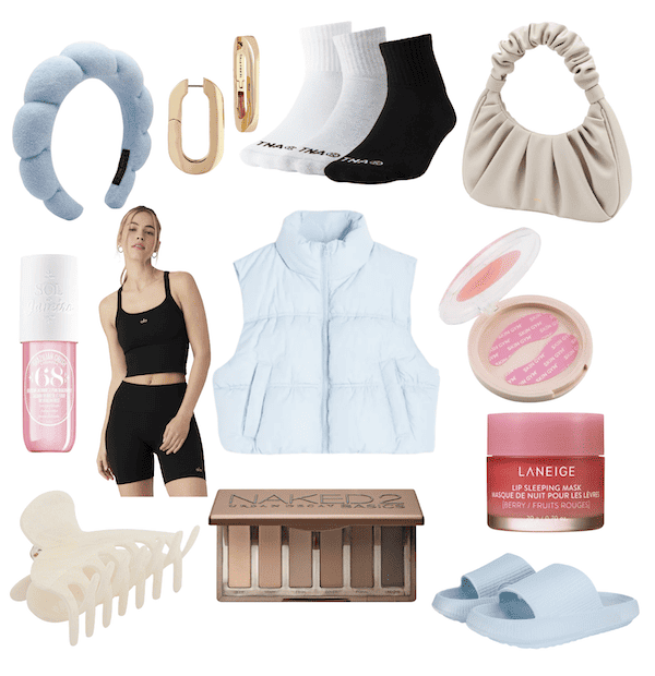 collage of teen girl gift ideas.