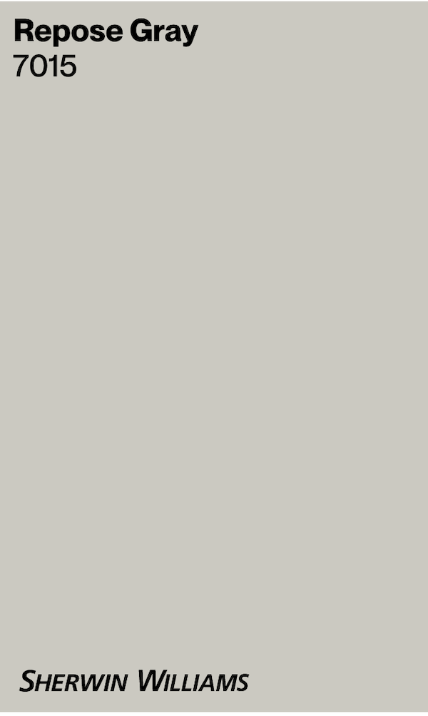 self stick wall paint sample of repose gray.