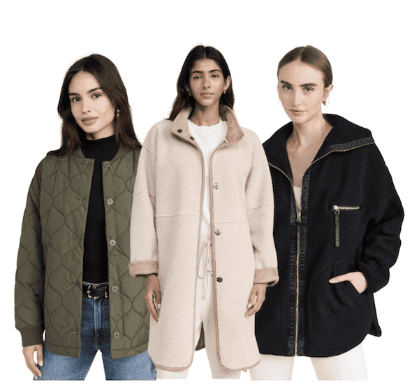 three fall coats for women.