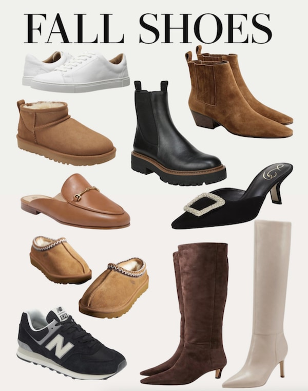 collage of the best fall shoes for women.