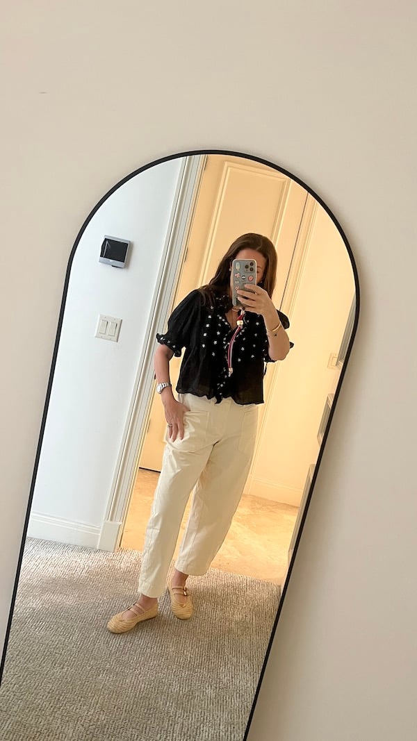 ruti relaxed barrel pants in vanilla off white.