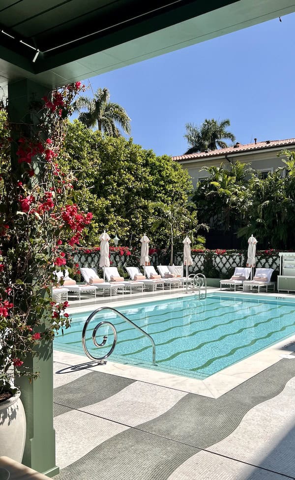 poolside at new hotel in Palm Beach.