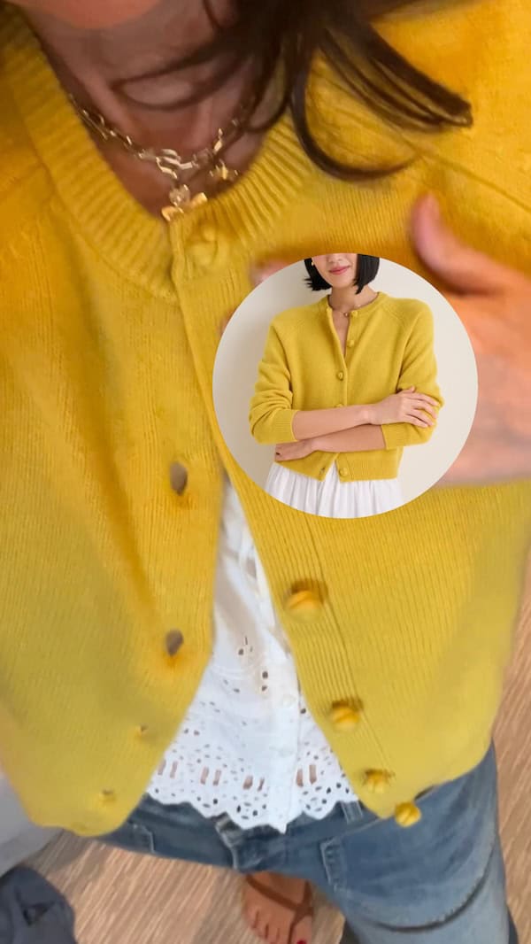 yellow cardigan an august bestseller.